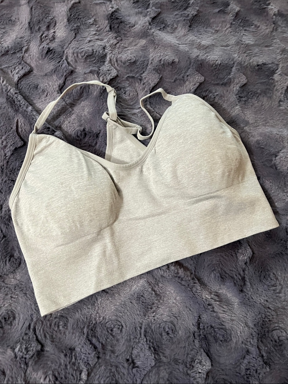 Felina Heather Light Gray Seamless Support Bralette